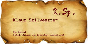 Klauz Szilveszter névjegykártya