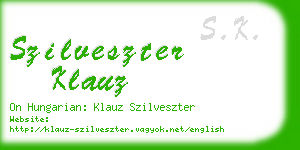 szilveszter klauz business card